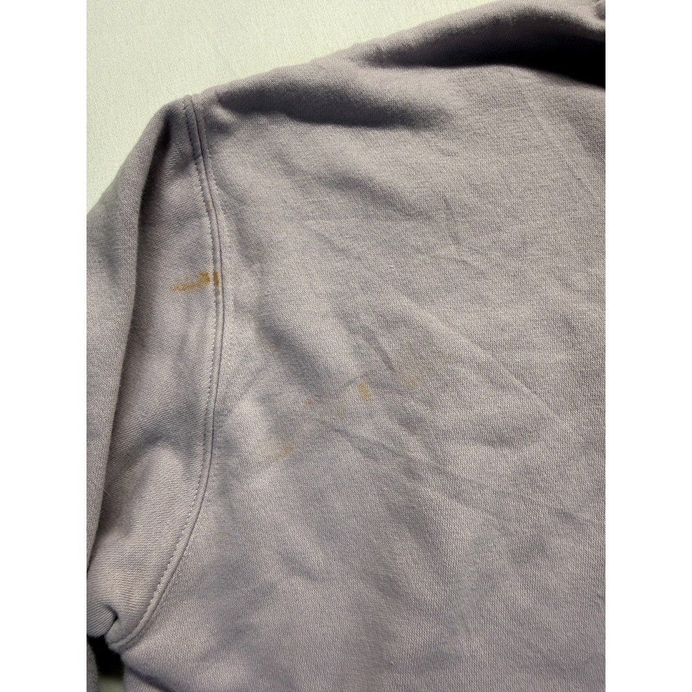 Adidas Cropped Hoodie Womens Medium Lilac Purple Multi Fleece Lined Athleisure - Picture 9 of 9